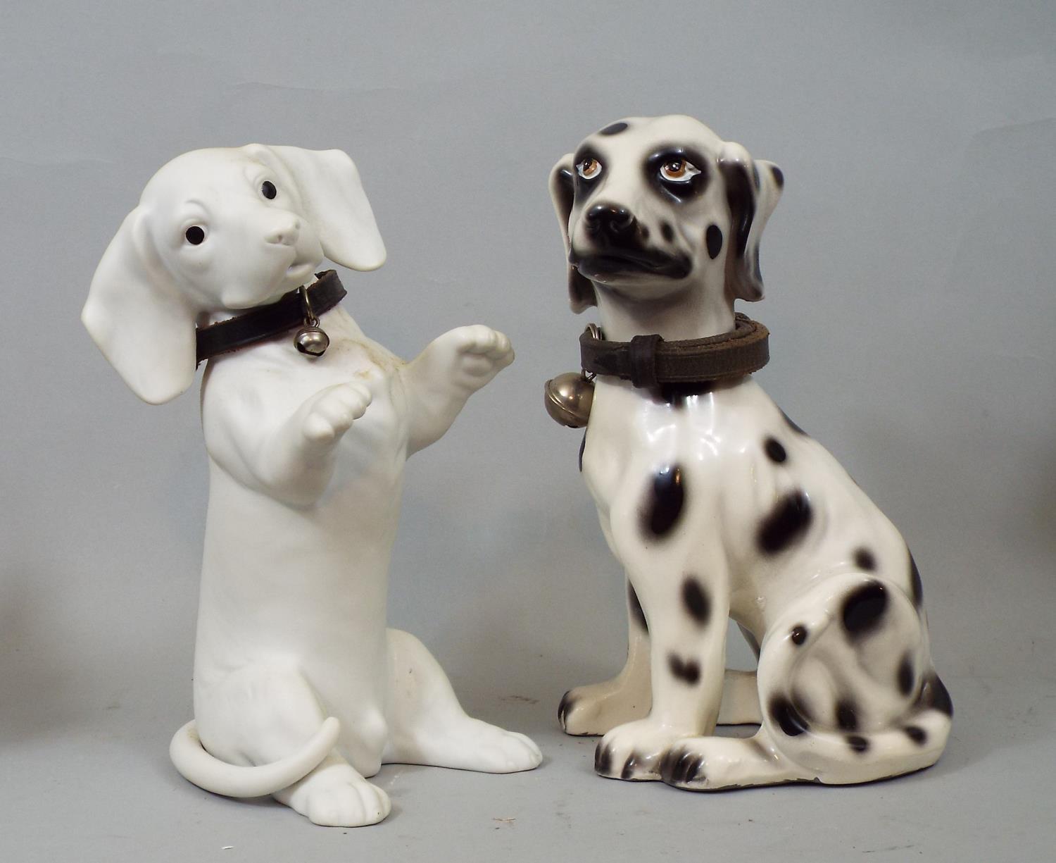 Six ceramic figures of dogs, Poodle, Dachshund, Boxer, etc, 30 cm and smaller - Image 2 of 4