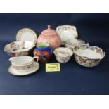 A collection of ceramics including Bavarian dinnerwares with floral decoration including three