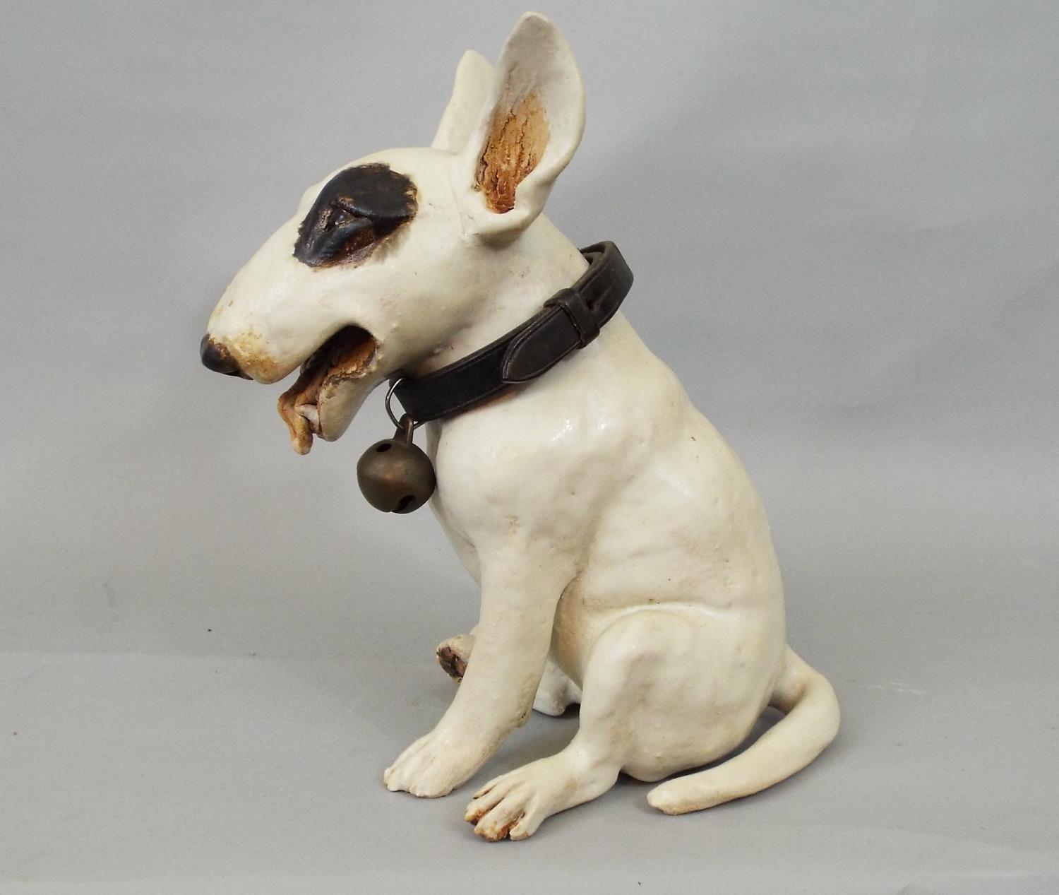 A studio pottery figure of an English bull terrier by Joanna Cooke, 25cm high - Image 2 of 4