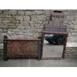 A brightly painted European pine frame mirror of rectangular form, together with a very similar