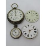 Late 19th century single fusee watch movement and dial by William Mason of London; together with a