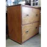 A Regency mahogany and pine sided caddy top bedroom chest of three long graduated drawers with