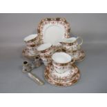 A collection of Arklow Irish china tea wares comprising milk jug, sugar bowl, cake plate, five cups,