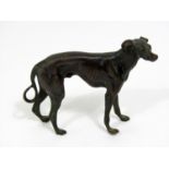 Early 20th century bronze figure of whippets, 10cm