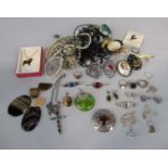 Collection of costume jewellery to include a selection of contemporary silver gem set pieces, pair