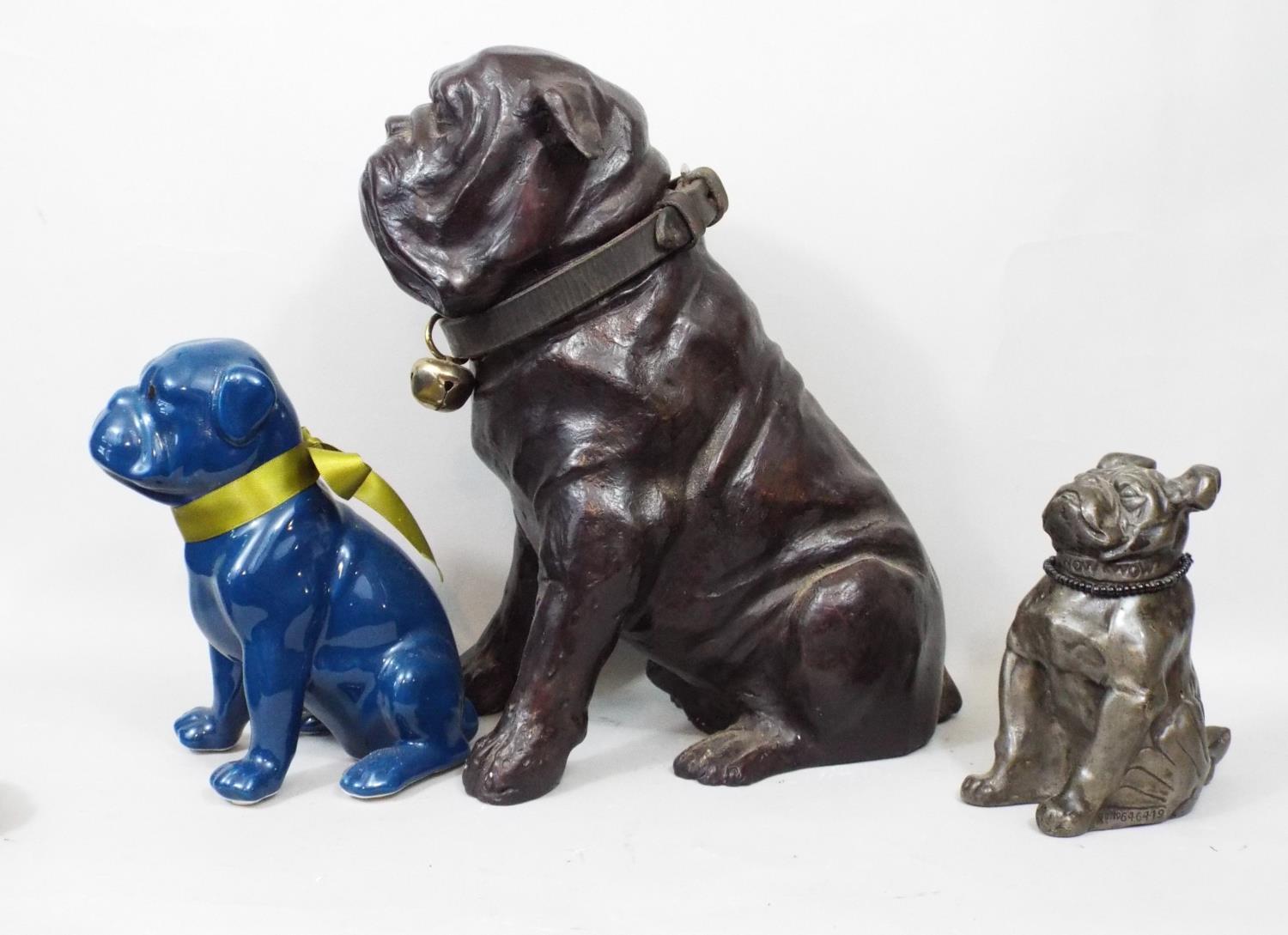 Seven figures of Bulldogs in brass, bronze, ceramic, etc 28 cm in height and smaller - Image 2 of 3