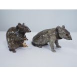 Two unusual models of rats by Winstanley, both in seated pose, 24 cm in length and smaller