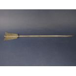 Victorian silver plated poultry skewer in the form of an arrow