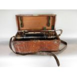 AW Ottway of Ealing cased military theodolite, crows foot no 480, also numbered 1907, within a