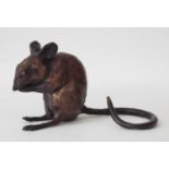 A bronze study of a rat, 12cm long