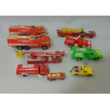 A collection of boxed Corgi Fire Brigade Vehicles including an Airport Fire Brigade Pathfinder, an