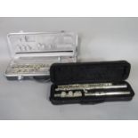 Cased silver-plated flute by Sonata, together with a further silver-plated flute by Odyssey (2)