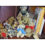 An extensive collection of mixed collectable small teddy bears including Boyds, Woodrow, Dean's