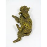 A good quality bronze figure of a terrier rolled on its back, by Maison Alphonse Giroux of Paris