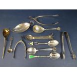 Good collection of novelty silver spoons to include a planished coffee spoon by Ruth Prail, silver