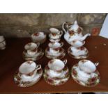 A collection of Royal Albert Old Country Roses pattern tea wares comprising, teapot, milk jug, sugar