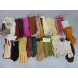 Approx 50 pairs of ladies gloves including vintage and contemporary styles in various colours and