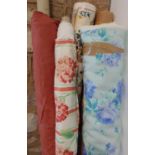 5 part rolls of furnishing fabrics including 2 Jonelle floral printed rolls