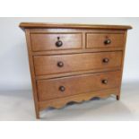 Apprentice Piece Furniture - Mahogany chest of drawers of two short over two long drawers, 30cm high