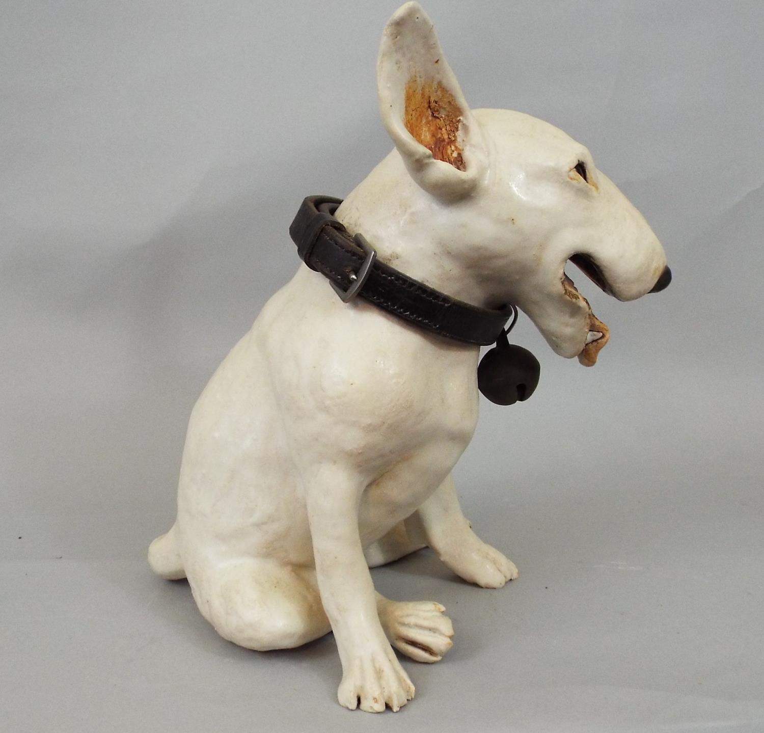 A studio pottery figure of an English bull terrier by Joanna Cooke, 25cm high - Image 3 of 4