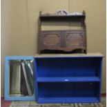 An Edwardian pine dressing chest with swing mirror over three long drawers with later painted