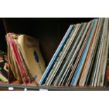 A mixed collection of vinyl LPs and 45rpm records, various artists including The Beatles, Elton