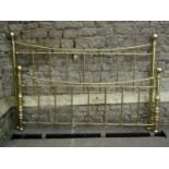 A Victorian style Super-King size polished brass bedstead (6ft mattress) with tubular frame