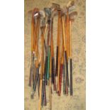 A collection of mainly vintage hickory shafted golf clubs (AF)