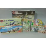 A box containing a quantity of Airfix model Aeroplane kits, all unused and some in cellophane (13)