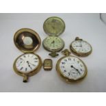 Four vintage pocket watches to include three gold plated examples, a half Hunter, a Pilot and