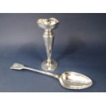 Regency silver fiddle pattern basting/serving spoon, maker William Chawner, London 1822, 30 cm long,