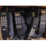 Two Motorola 4800X car phones with receivers together with two similar Rascal examples (a box full)