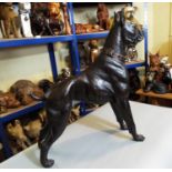 A standing bronze figure of a Bulldog, 63cm high