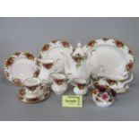 An extensive collection of Royal Albert Old Country Roses pattern wares including a pair of oval