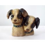 A Lladro group of two terriers attributed to Francisco Catala, with naturalistic painted finish,