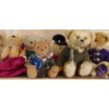 6 Teddy Bears including 4 Harrods bears, a Hamleys Beefeater bear and a Cliff Richard bear with