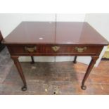 A Georgian mahogany side table with frieze drawer on four pad feet, 84cm wide