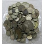 A quantity of ungraded pre-1947 English silver coins, 3d pieces to half crowns, 18oz