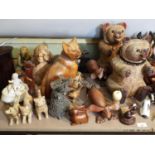 A large quantity of miscellaneous animal related objects to include bear, cats, dogs, mice, etc,
