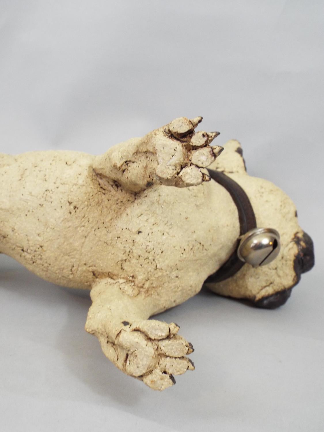 Studio pottery model of a French Bulldog standing, 30 cm height - Image 3 of 3