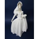 A large Nao figure of a bride, 34.5cm tall approx (boxed)