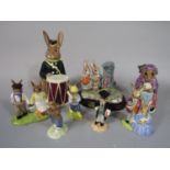 A collection of Royal Doulton Bunnykins wares including a boxed Bunnybank D6615, a boxed character