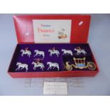 Boxed set of 'Britains Historical Series', team of eight horses for stage coach, in original box,