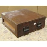 A vintage oak veneered two drawer filing cabinet together with a contemporary light steel example (