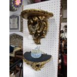 Good quality gilt wood and gesso rococo wall bracket, the serpentine top over a scrolled bracket