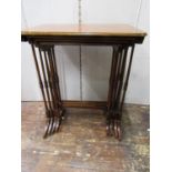 A quartetto of Edwardian occasional tables, in the Georgian manner, with chequer string inlaid tops,