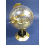 Brass Sputnik Indoor Weather Station, with original instructions, 22cm high