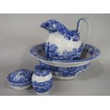 A Copeland Spode Italian pattern jug and basin set, together with matching soap dish and drainer and