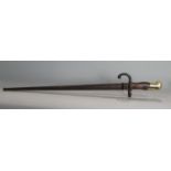 19th century French model 1874 bayonet complete with scabbard, dated 1876, number 19495