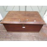 An antique Anglo-Indian hard wood travelling box, the fitted interior with detachable tray, lidded